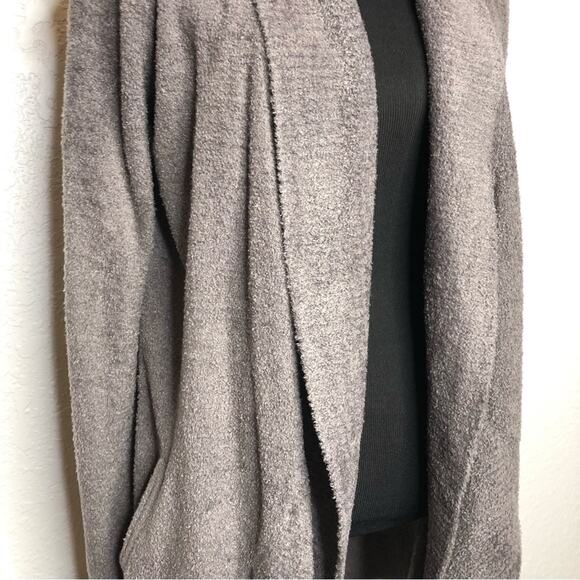Barefoot Dreams CozyChic Lite taupe open front long cardigan size Medium - Picture 3 of 15